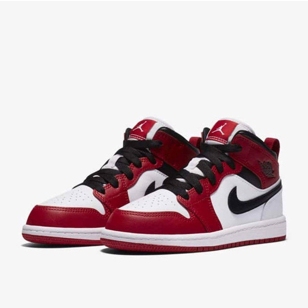Nike Jordan Kid's Shoes Air 1 Mid PS Chicago
 White/Gym Red/Black